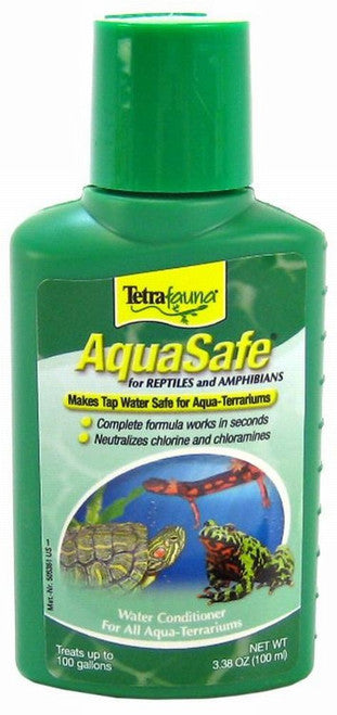 TetraFauna AquaSafe Water Conditioner for Reptiles and Amphibians 3.38 fl. oz - Reptile