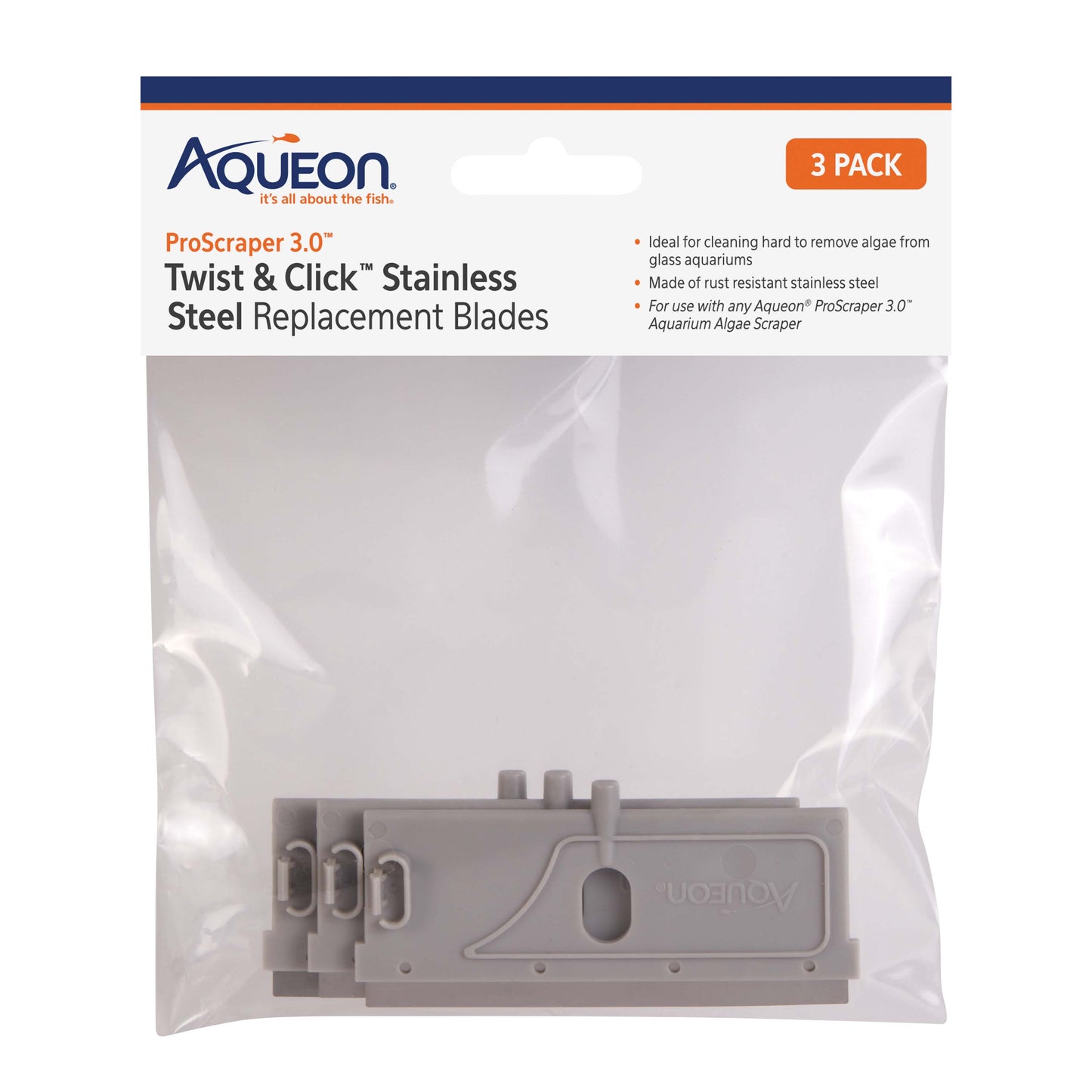 Aqueon ProScraper 3.0™ Twist & Click™ Stainless Steel Replacement Blades 015905002349