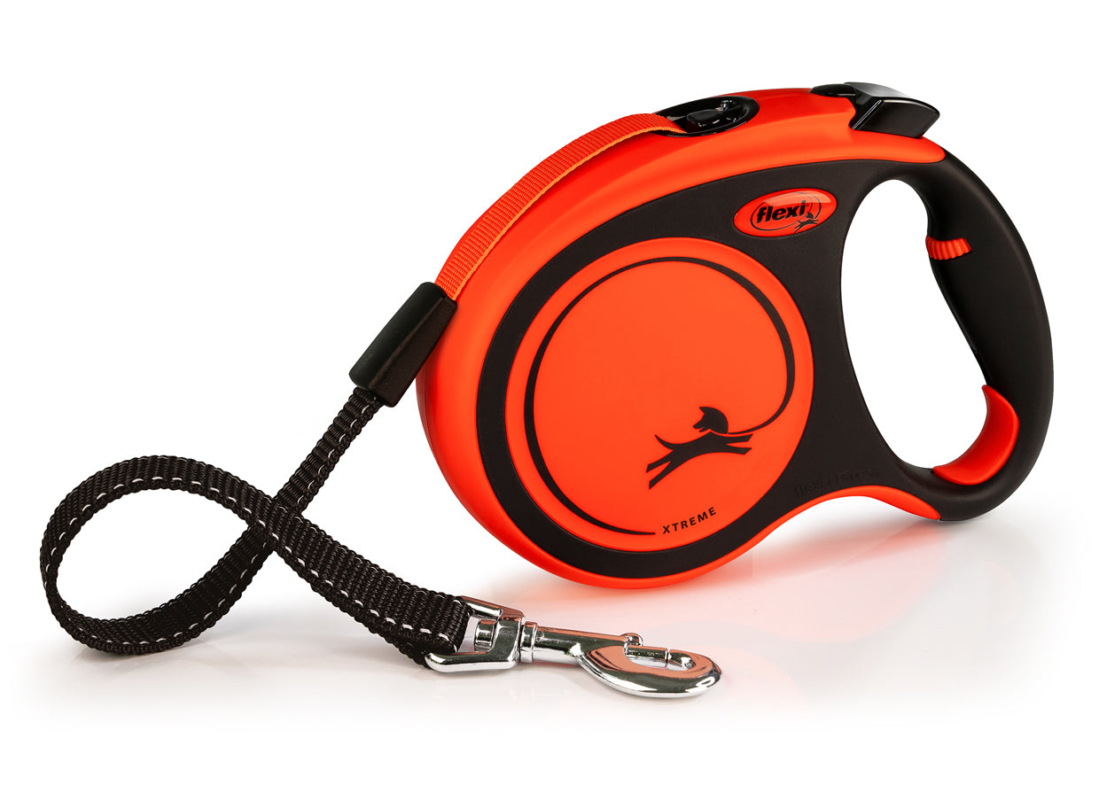 Flexi Xtreme Retractable Leash Orange & Black Large, 26 ft 840317109689