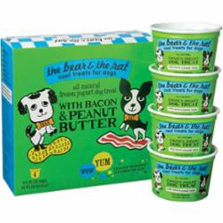The Bear & The Rat Dog Frozen Peanut Butter & Bacon Yogurt 3.5oz 4 Pack !{L-x} SD-5 852874005069