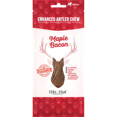 This & That Dog Enhanced Antler Chew Maple Bacon Large 602573117347