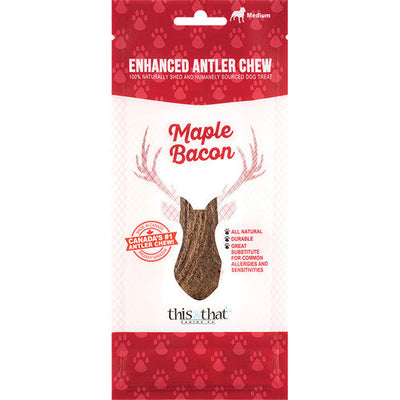 This & That Dog Enhanced Antler Chew Maple Bacon Medium