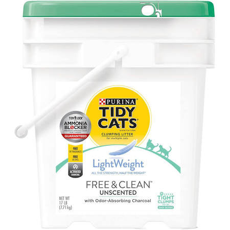 Tidy Cats Free & Clean Unscented Lightweight Litter 17lb {L - 1}702118 - Cat