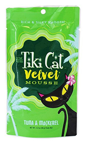 Tiki Cat Velvet Mousse Tuna/Mackerel 12/2.8z {L-1x} 759126 693804480071