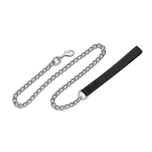 Titan Chain Dog Leash with Nylon Handle Black 2 mm x 4 ft