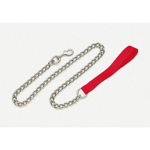 Titan Chain Dog Leash with Nylon Handle Red 4 mm x ft