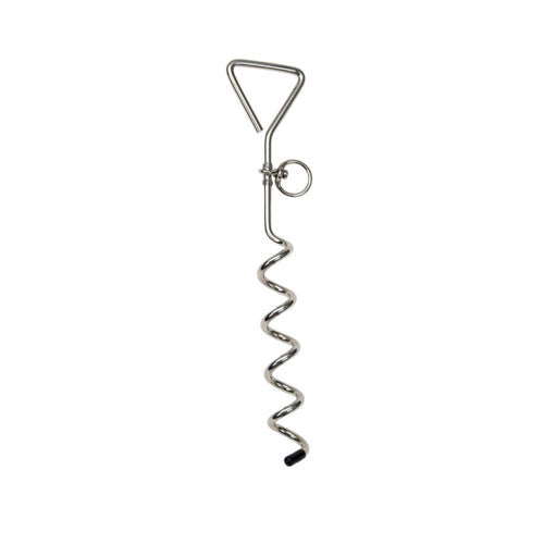 Titan Dog Tie Out Stakes for Loose Soil Spiral Silver 17