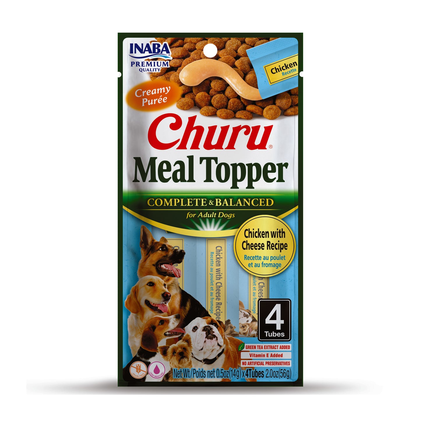 INABA Churu Meal Topper Dog Treat Chicken w/Cheese 6ea/0.5 oz, 4 pk 810100850562