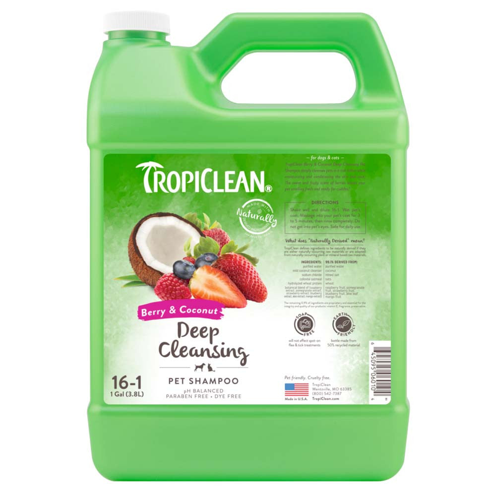 TropiClean Berry & Coconut Deep Cleansing Shampoo for Pets 1 gal