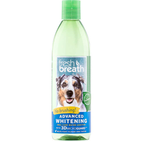 TropiClean Fresh Breath Advanced Whitening Oral Care Water Additive for Dogs 16 fl. oz - Dog