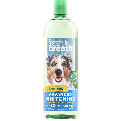 TropiClean Fresh Breath Advanced Whitening Oral Care Water Additive for Dogs 33.8 fl. oz - Dog