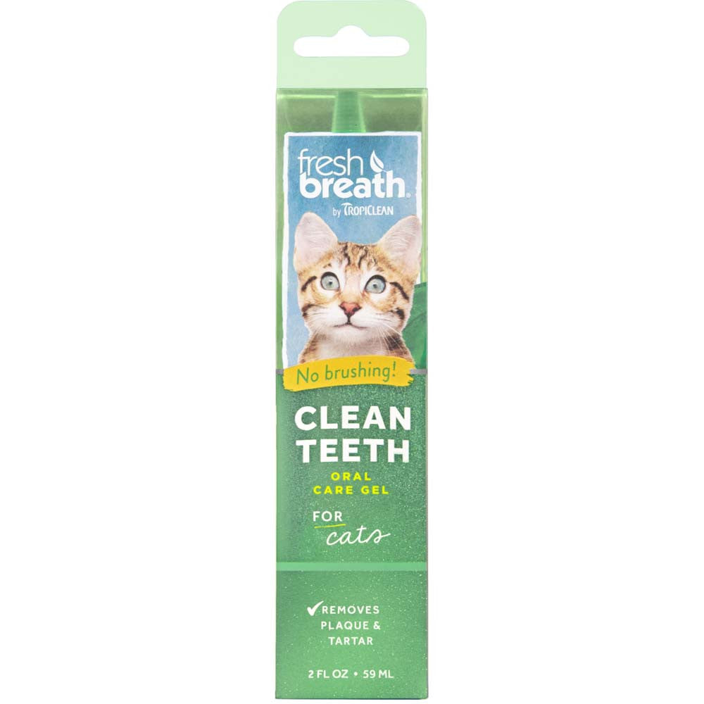 TropiClean Fresh Breath Clean Teeth Oral Care Gel For Cats 2 Fl. oz