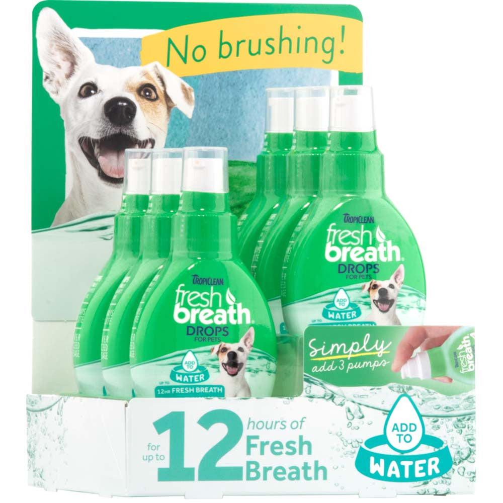 TropiClean Fresh Breath Drops for Dogs Display 6 Piece
