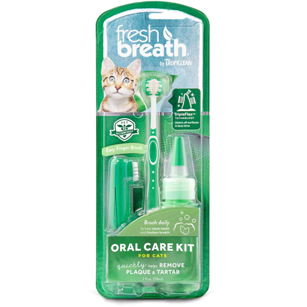 TropiClean Fresh Breath Oral Care Kit for Cats Gel: 2 oz