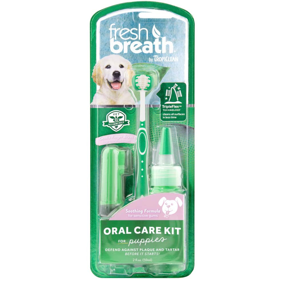TropiClean Fresh Breath Oral Care Kit for Dogs Puppy