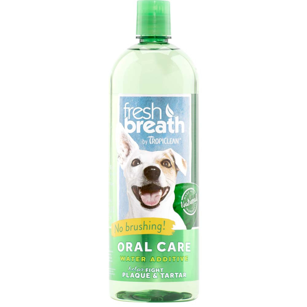 TropiClean Fresh Breath Oral Care Water Additive for Dogs 33.8 fl. oz