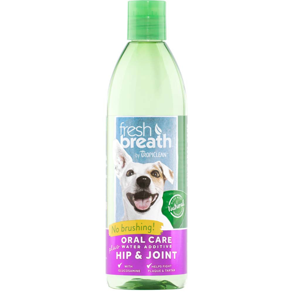 TropiClean Fresh Breath Oral Care Water Additive Plus Hip & Joint for Dogs 16 fl. oz