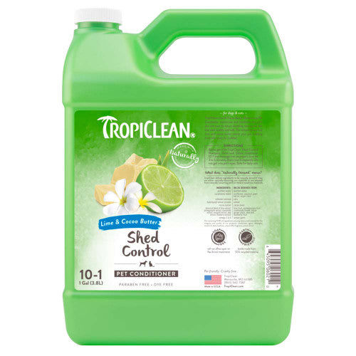 TropiClean Lime & Cocoa Butter Shed Control Conditioner for Pets 1 gal - Dog