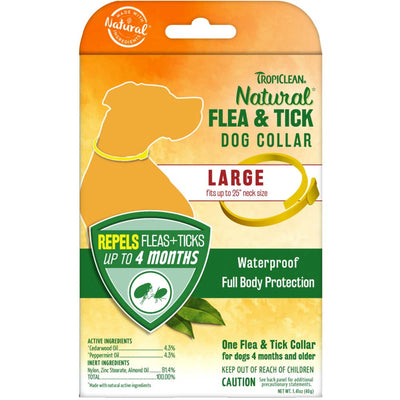 TropiClean Natural Flea & Tick Repellent Dog Collar LG