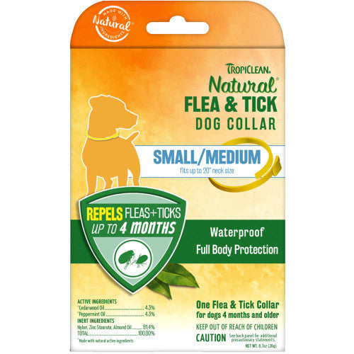 TropiClean Natural Flea & Tick Repellent Dog Collar SM