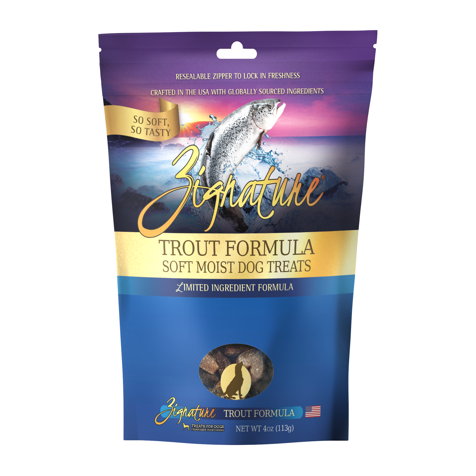 Zignature Trout Soft Moist Treats For Dog 4 oz