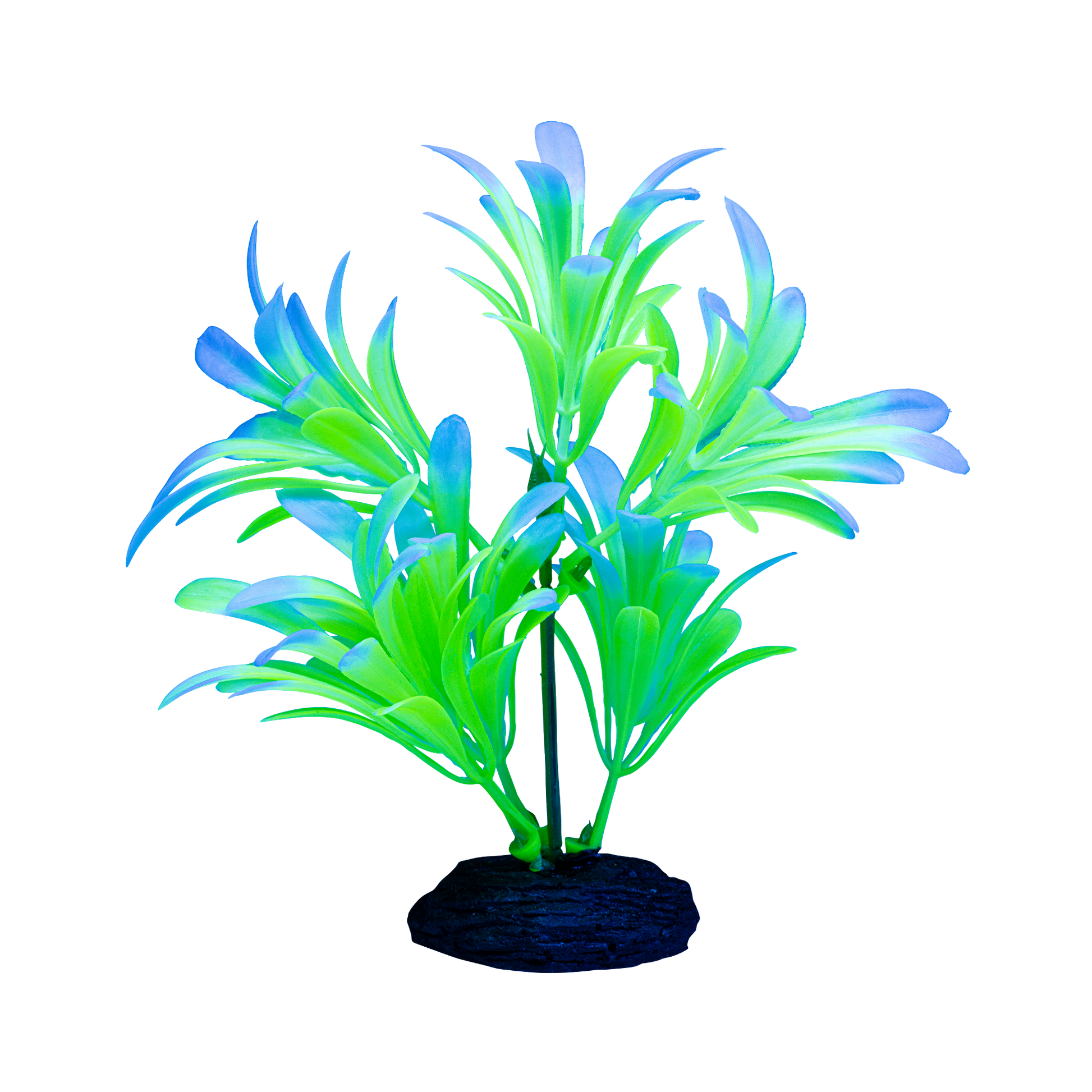 GloFish Ombre Leaf Aquarium Plant Green & White Small 046798786740