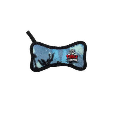 Tuffy Jr Bone Durable Dog Toy Blue Camo 6.2in