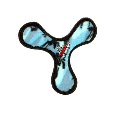 Tuffy Jr Boomerang Durable Dog Toy Blue Camo 8in