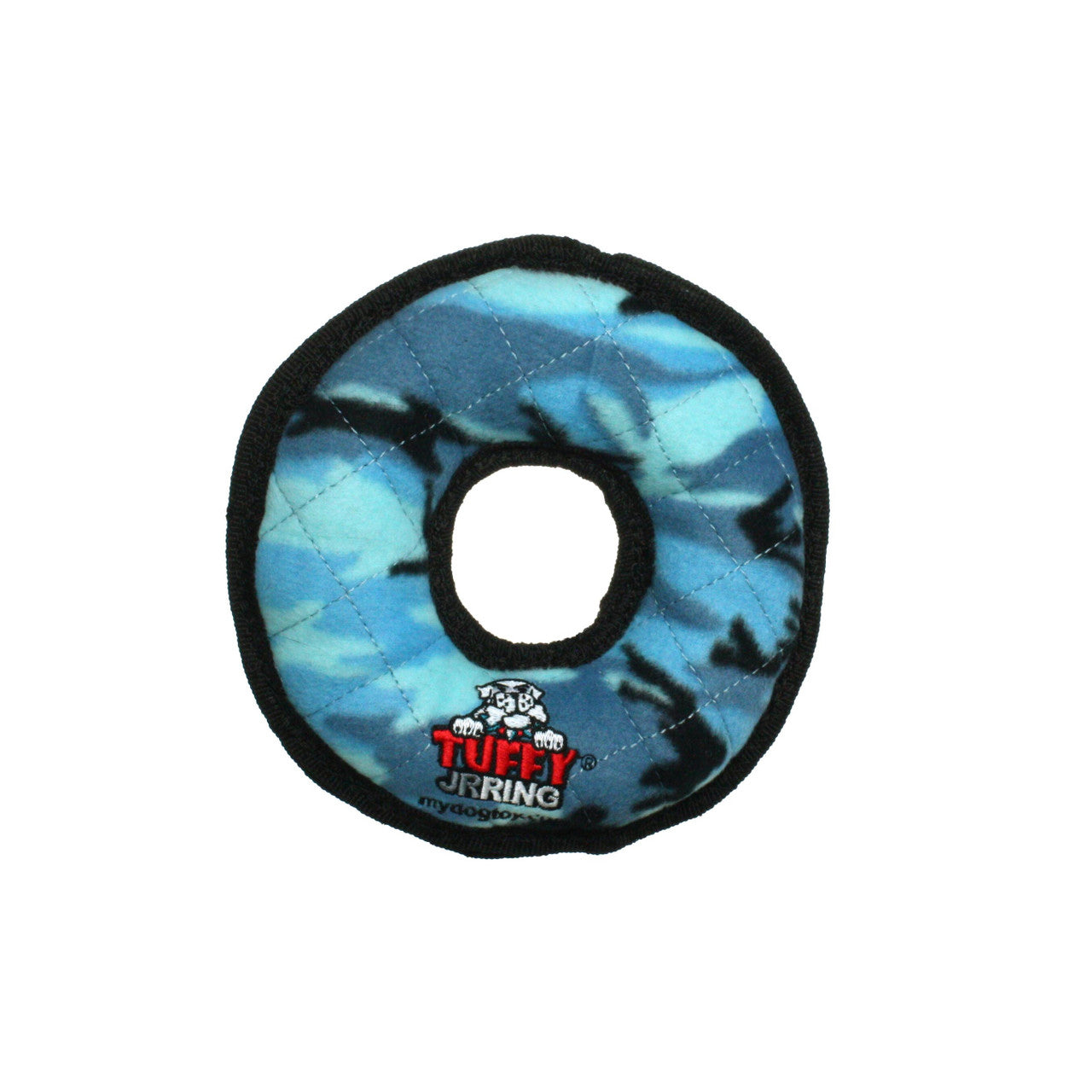Tuffy Jr Ring Durable Dog Toy Blue Camo 7in