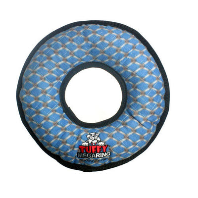 Tuffy Mega Ring Durable Dog Toy Blue 13in