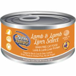 Tuffy Nutrisource Grain Free Lamb & Liver Select Canned Cat Food - 5.5 - oz Case Of 12 - {L + 1x}