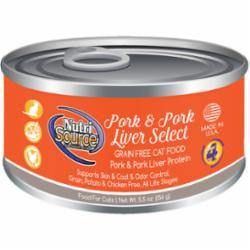 Tuffy Nutrisource Grain Free Pork & Pork Liver Select Canned Cat Food-5 ...