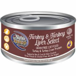 Tuffy Nutrisource Grain Free Turkey & Turkey Liver Select Canned Cat Food-5.5-oz, Case Of 12-{L+1xR} 073893022077