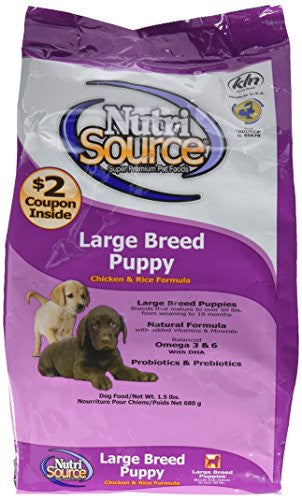 Tuffy Nutrisource Large Breed Puppy Chicken And Rice Dry Dog Food 1.5 Lb C=8{L-1x}131123 073893264057