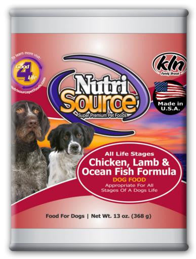 TUFFY'S NutriSource Dog Chicken/Lamb/Fish Can 12/13OZ {L-1xR} 131304 073893020103