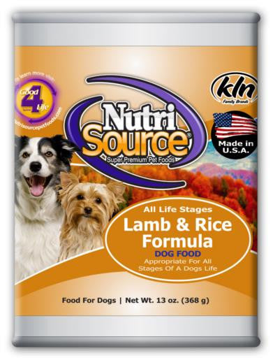 TUFFY'S NutriSource Lamb/Rice Dog 12/13OZ {L-1} 131302 073893020059