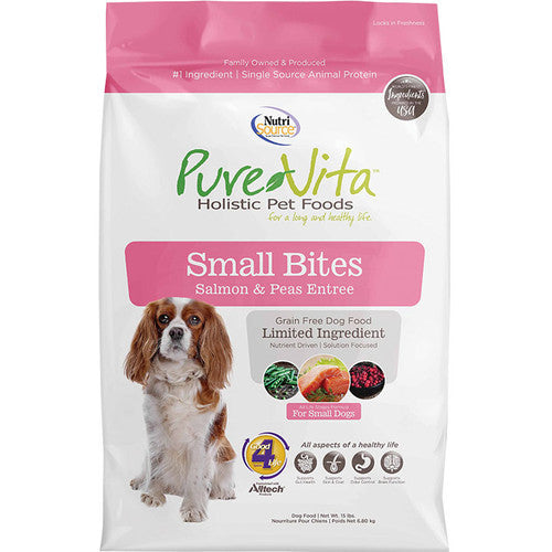 Tuffy’s Pure Vita Small Bites Salmon and Peas Dog Food 15lb {L - 1x} 131307