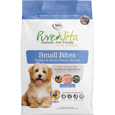 Tuffy's Pure Vita Small Bites Turkey and Sweet Potato Dog Food 15lb {L-1x} 131303 073893175063