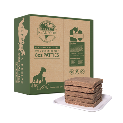 Steve's Real Food Dog Cat Frozen Turducken Patties 14lb {L-x}