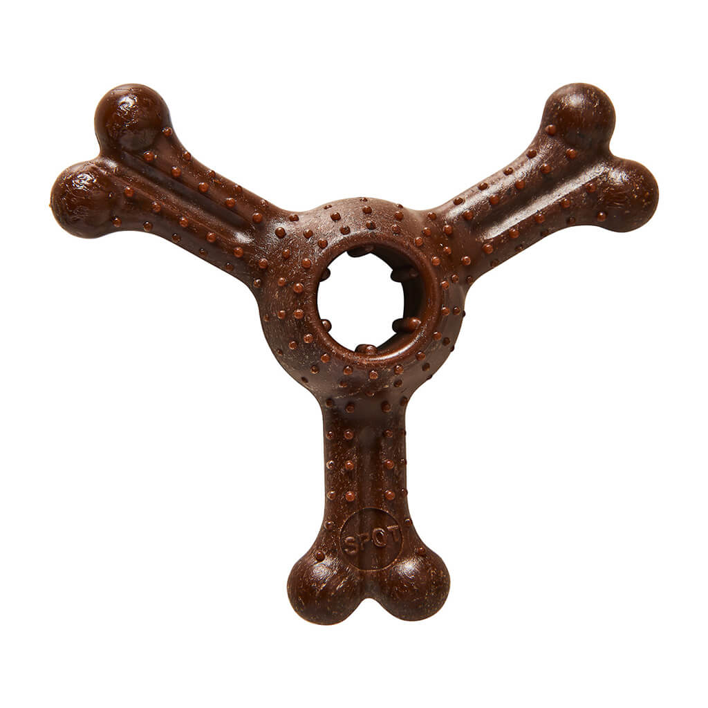 Bam-Bone Plus Triple Chew Dog Toy Bison 4 in 077234547724