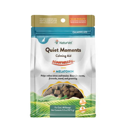 NaturVet Scoopables Quiet Moments Calming Aid +Melatonin for Cats 5.5 oz 797801605458