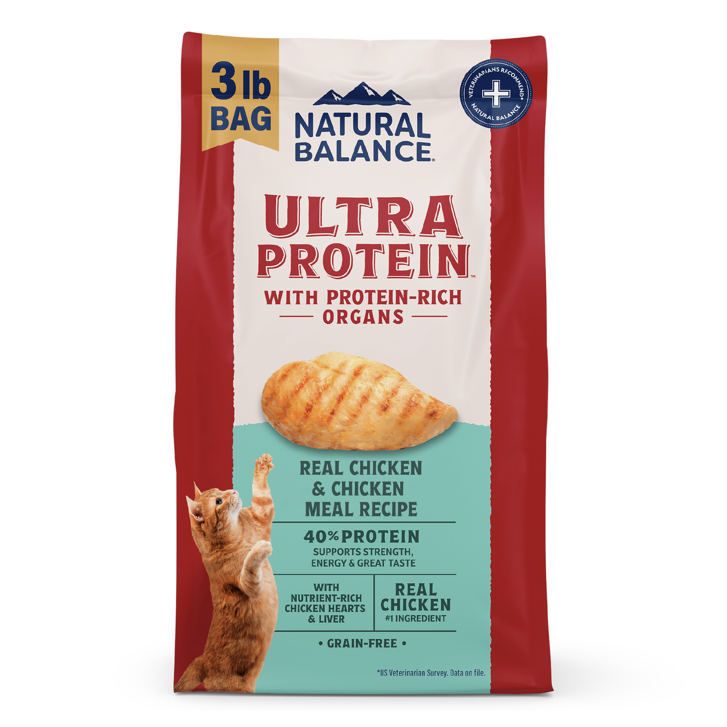 Natural Balance Pet Foods Ultra Protein Dry Cat Food Chicken 3 lb 723633006835