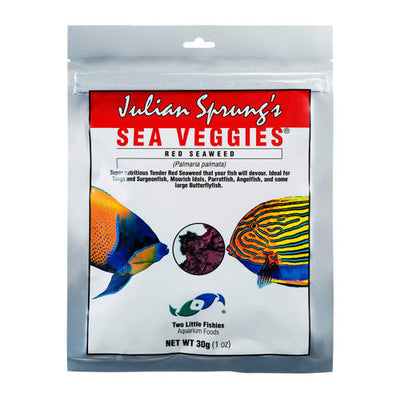 Two Little Fishies Julian Sprung’s Seaveggies Red Seaweed Fish Food 1 oz - Aquarium