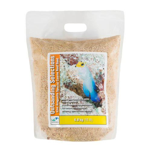 Two Little Fishies Outstanding Selections Live Aragonite Coarse Reef Sand 15 lb - Aquarium