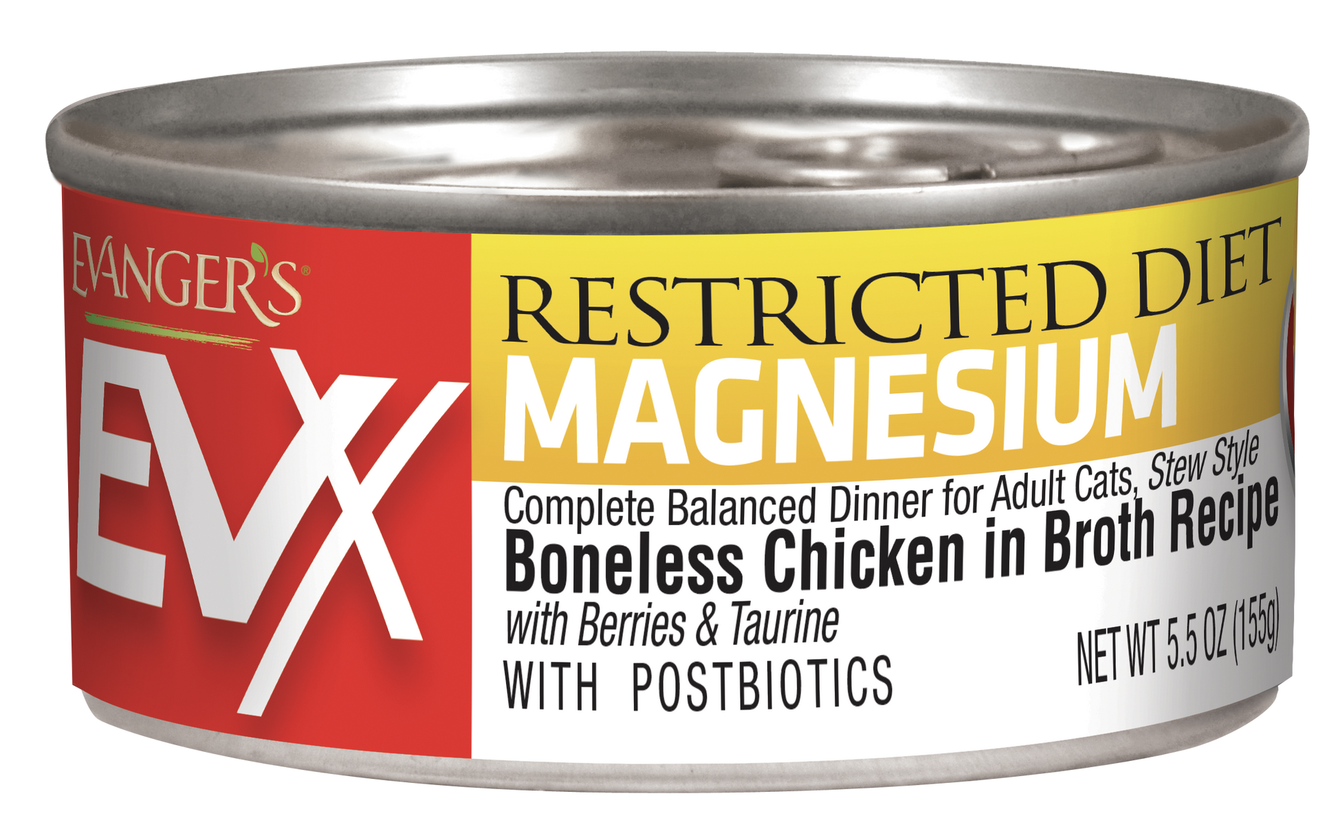 Evanger's EVx Restricted Diet Magnesium Cat Food Boneless Chicken in Broth 24ea/5 oz 077627200915