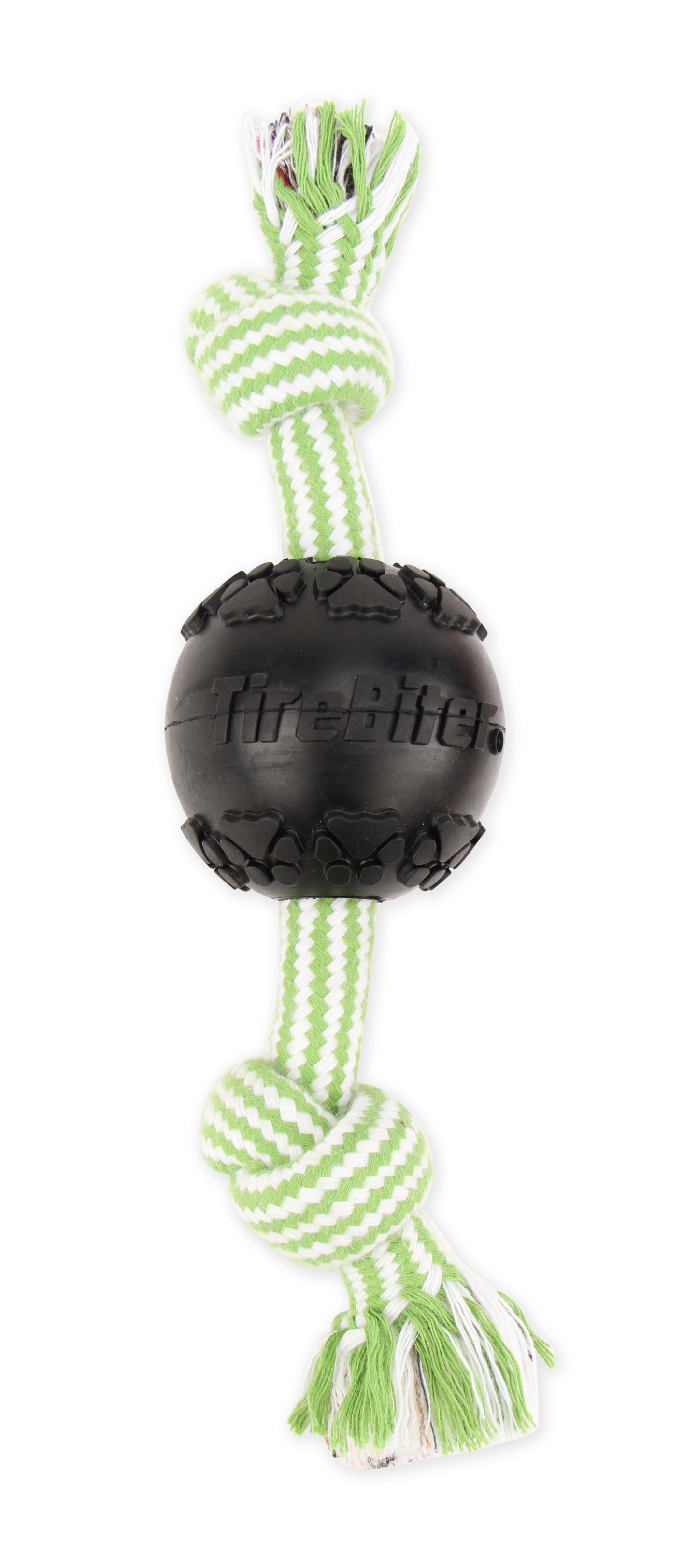 Mammoth Pet Products TireBiter Ball w/Rope Dog Toy 2-Knot Medium, 3 in 746772352045