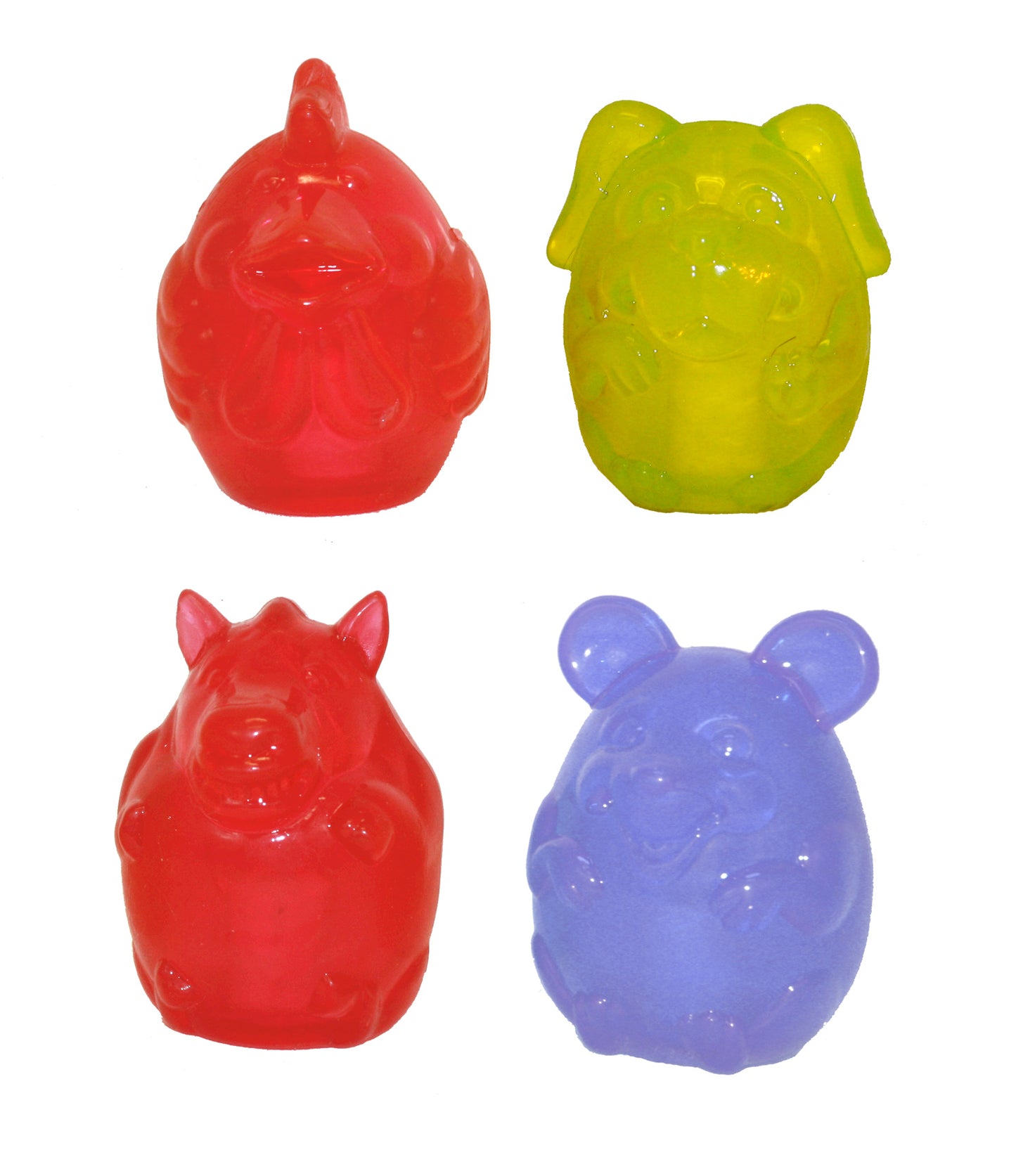 Multipet Doglucent Animals Dog Toy Assorted Color 4 in 784369513844
