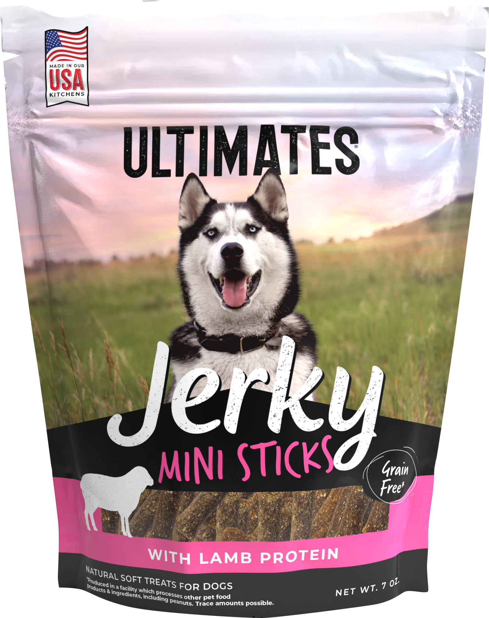 Ultimates Jerky Mini Sticks Dog Treats Lamb 7 oz 034846596304