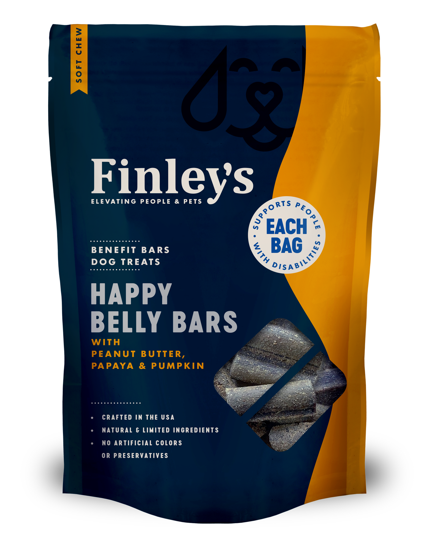 Finley's Barkery Happy Belly Bars Dog Treats Salmon & Sweet Potato 6 oz 850012757245