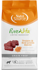NutriSource PureVita LID Grain Free Dry Dog Food Venison & Red Lentils Entrée 4 lb 073893179047